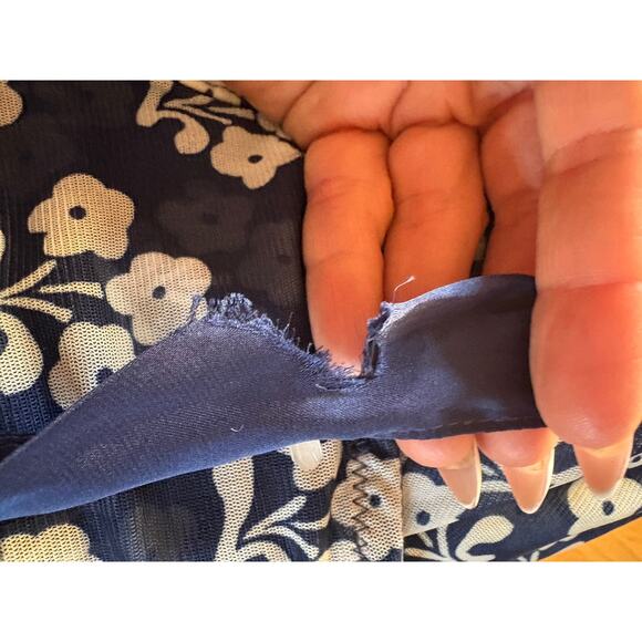 Free people floral navy mesh mid dress size medium - Picture 10 of 10